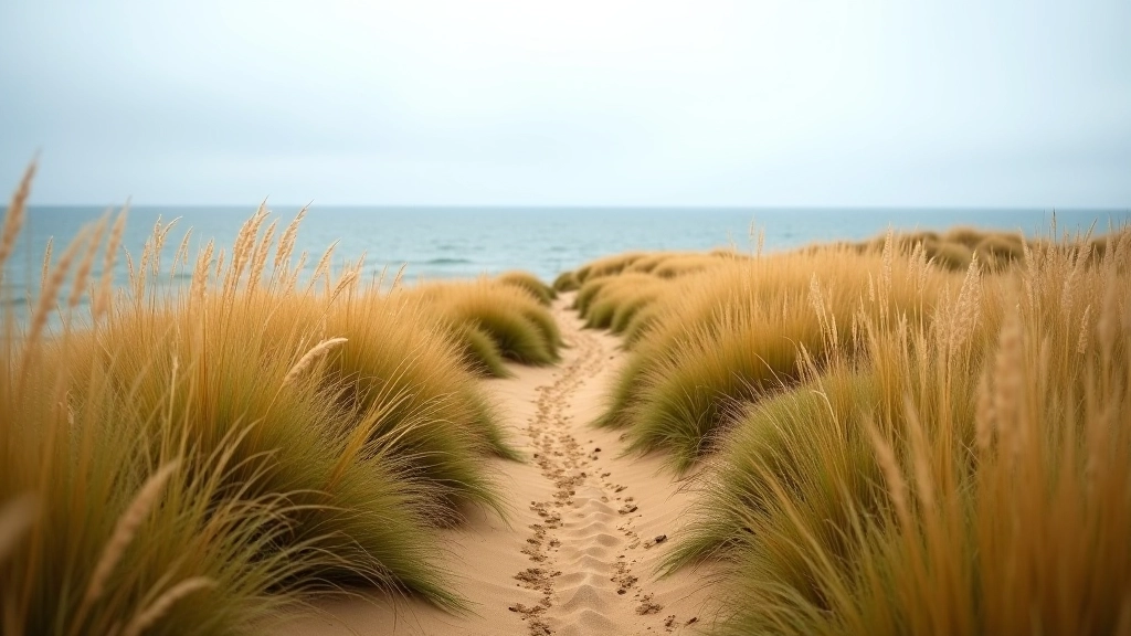 Jūrkalne Bluff dune grasslands with walking path